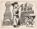 Massimo Campigli, Sem Título, gravura sobre papel