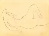 Victor Brecheret, Mulher Reclinada, 1940, tinta china sobre papel