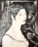 Duas Mulheres by Noemia Mourão, nanquim sobre papel, offered Nov 2024