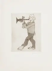 Flautista by Clóvis Graciano, gravura em metal, offered Nov 2024