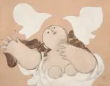 Milton Dacosta, Figura e Pássaros, 1968, óleo sobre tela
