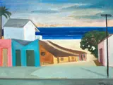 Francisco Rebolo, Casario na Praia, óleo sobre tela