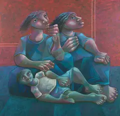 Forças que Manipulam by Adélio Sarro, 1989, óleo sobre tela, offered Nov 2024