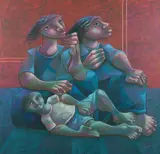 Adélio Sarro, Forças que Manipulam, 1989, óleo sobre tela