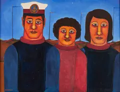 Personagens das Ilhas by Gerson de Souza, 1985, óleo sobre tela, offered Nov 2024