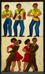Salão De Dança by Mirian Inês da Silva, 1972, óleo sobre madeira, offered Nov 2024