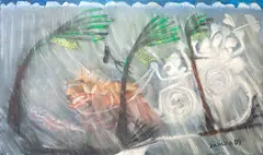 Chuva by José Antônio da Silva, 1989, óleo sobre tela, offered Nov 2024