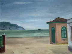 Alfredo Volpi, Itanhaém, 1940, óleo sobre tela
