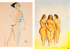 Figura Feminina by Ismael Nery, aquarela sobre papel, offered Nov 2024