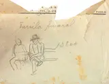 Estudo de Casal Sentado em Banco de Praça by Tarsila do Amaral, grafite sobre papel de seda, offered Oct 2024