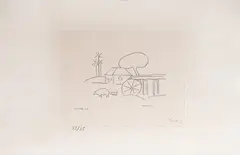 Tarsila do Amaral, Roda D‘ Água, 1971, ponta-seca sobre papel