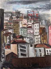 Alice Brill, Paisagem Urbana - SP, 1948, óleo sbore tela