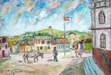 Júlio Guerra, Matriz com Mastro, 1910, óleo sobre tela