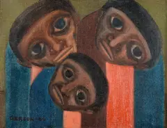 Gente Das Ruas by Gerson de Souza, 1966, óleo sobre tela, offered Oct 2024