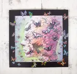 Roberto Camasmie, Metamorfose Borboletas, 2019, tinta relevo, ouro e acrílico