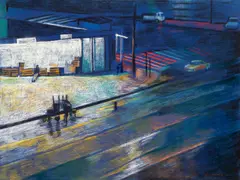 Baixada by Gregório Gruber, 2022, pastel sobre papel, offered Oct 2024