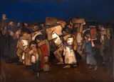 Dario Mecatti, Retirantes, óleo sobre tela