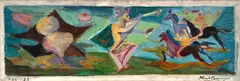 Alegoria - Estudo Para Painel by Iberê Camargo, óleo sobre madeira, offered Oct 2024