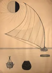 Jangada by Aldemir Martins, 1961, nanquim sobre papel, offered Oct 2024