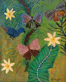 Maria Grauben, Flores, Pássaros e Borboletas, 1969, óleo sobre tela