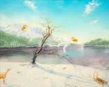 Cirton Genaro, Homenagem a Segantini "Levitação", 2019, óleo sobre tela