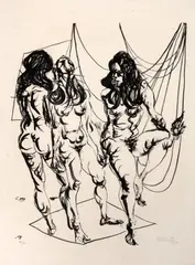 Flavio De Carvalho, Três Nus, 1972, litogravura