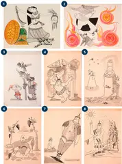 8 desenhos - Série bíblica by Gerda Brentani, técnica mista sobre papel, offered Oct 2024