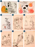 Gerda Brentani, 8 desenhos - Série bíblica, técnica mista sobre papel