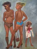 Esquina - Estudo Painel do Centro by Descartes Gadelha, óleo sobre tela, offered Oct 2024