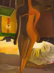 Silhueta by Celso Tadeu, 2014, óleo sobre tela, offered Oct 2024