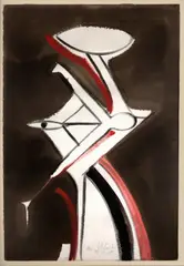 Sem Título by Miguel dos Santos, 1980, técnica mista sobre papel, offered Oct 2024