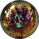 Mandala de Parede by Regina Medeiros, 2023, escultura em vidro pintado à mão com lustros metálicos, offered Oct 2024
