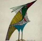 Pássaro do Bico Vermelho by Aldemir Martins, 1965, nanquim e anilina sobre papel, offered Oct 2024