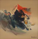 Abstrato by Tikashi Fukushima, óleo sobre tela, offered Oct 2024