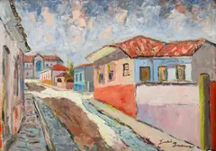 Rua Senador Dantas by Júlio Guerra, 1935, óleo sobre tela, offered Oct 2024