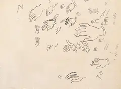 Tarsila do Amaral, Estudo de Mãos, nanquim sobre papel vegetal