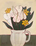 Chen Kong Fang, Vaso de Flor, óleo sobre placa