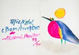 Aldemir Martins, Cartão de Natal, técnica mista sobre cartão