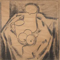 Sem Título by Aldo Bonadei, 1967, desenho a carvão, offered Sep 2024