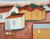 Chen Kong Fang, Casario, óleo sobre tela