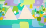 Federico Herrero, Paisaje Con Dos Piramides, 2015, técnica mista sobre tela