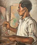 Tomoo Handa, Retrato do Mabe, óleo sobre tela