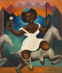 Menina no Carrossel by Antonio Gomide, 1946, óleo sobre tela, offered Sep 2024