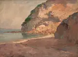 José Marques Campão, Marinha com Rochedo, óleo sobre tela