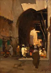 Dario Mecatti, Portal Árabe, óleo sobre madeira