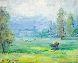 Paisagem by Manoel Santiago, óleo sobre tela, offered Sep 2024