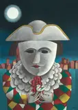 Inos Corradin, Mascarado e Pássaro, 2010, óleo sobre tela
