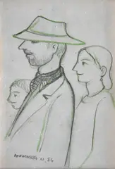 Família by Fulvio Pennacchi, 1984, lápis sobre papel, offered Sep 2024