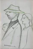 Família by Fulvio Pennacchi, 1984, lápis sobre papel, offered Sep 2024