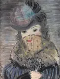 Dama com Leque by Noemia Mourão, 1941, aquarela, nanquim e pastel sobre papel, offered Sep 2024